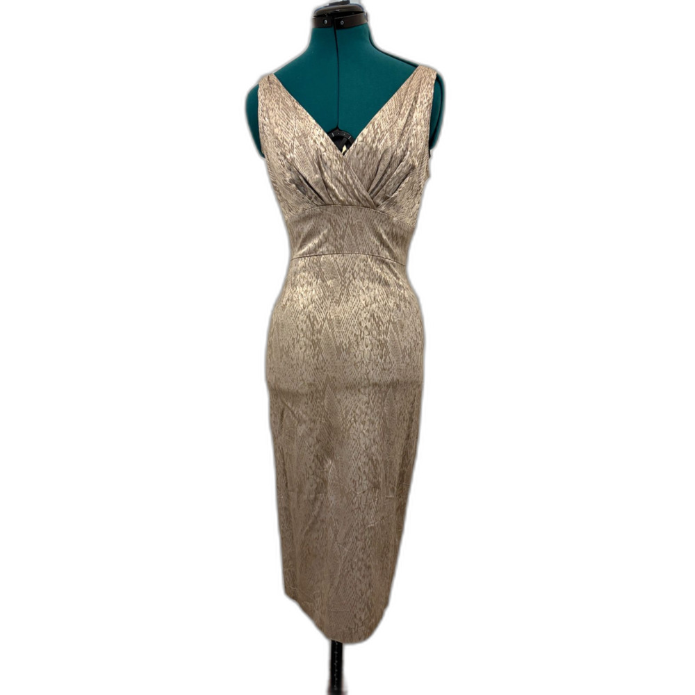 Stop Staring Jasmine Wiggle Dress Metallic Snake Print Medium